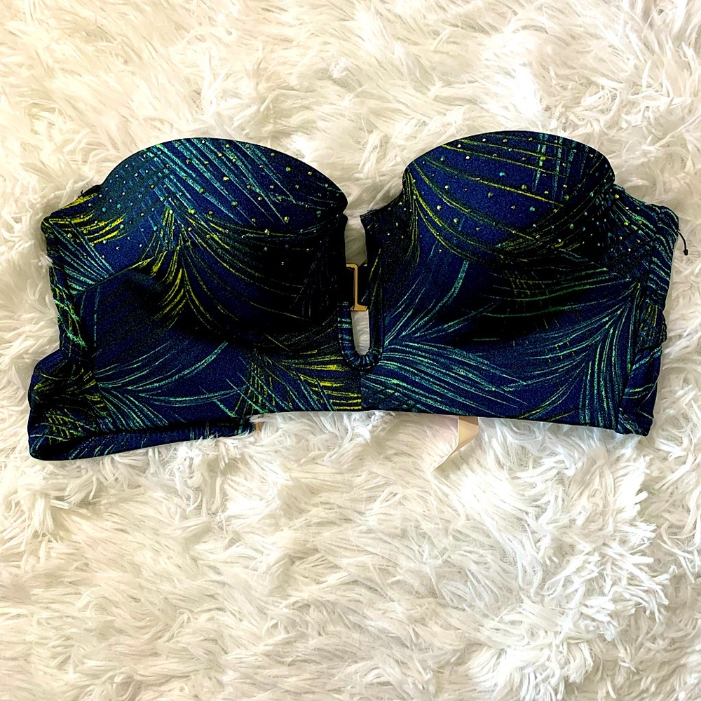 34 A small Peacock embellished bikini top